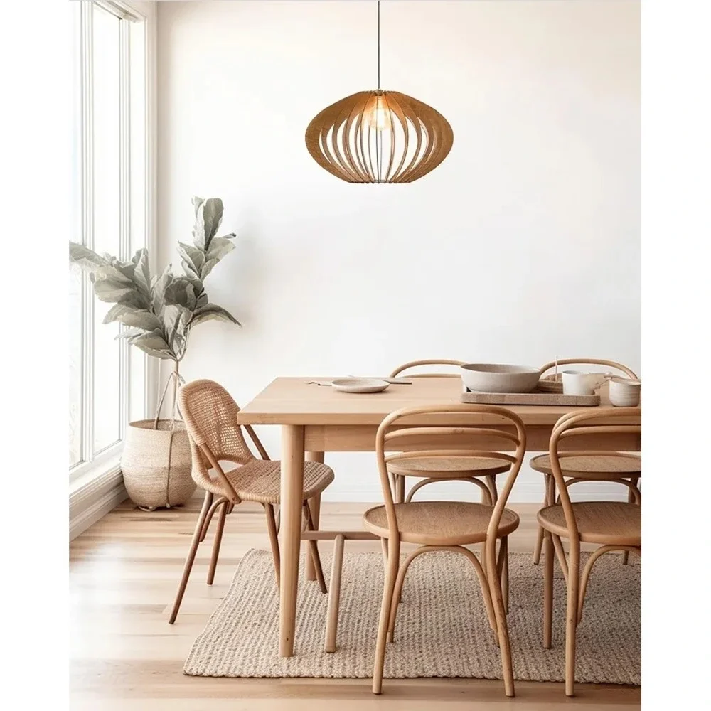 Wood Pendant Light | Pendant Lighting | Modern Wood Chandelier | Hanging Lamp